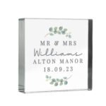 Personalised Any Message Botanical Design Crystal Glass Token - Image 6