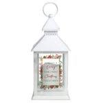 Personalised Any Message Christmas Design Rustic White Plastic Light-up Lantern - Image 6