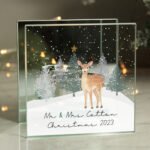 Personalised Christmas Deer Design Glass Tea Light Candle Holder - Image 4