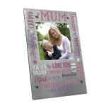 Personalised 'Mum' 4×4 Glitter Glass Photo Frame - Image 5