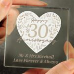 Personalised 'Happy 30th Anniversary' Crystal Glass Token - Image 2