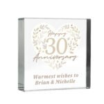 Personalised 'Happy 30th Anniversary' Crystal Glass Token - Image 5