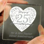 Personalised 'Happy 25th Anniversary' Crystal Glass Token - Image 2