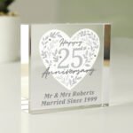 Personalised 'Happy 25th Anniversary' Crystal Glass Token - Image 4