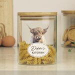 Personalised Highland Cow Design Glass Storage Jar with Bamboo Lid - Image 4