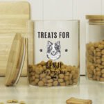 Personalised Dog Breed Design Glass Treats Jar with Bamboo Lid - Image 4