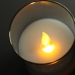 Personalised 'Life & Love Remembered' Memorial Smoked Glass LED Pillar Candle - Image 2