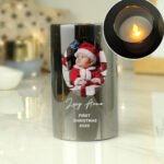 Personalised Any Occasion Photo Upload Smoked Glass LED Pillar Candle - Image 4