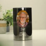 Personalised Any Occasion Photo Upload Smoked Glass LED Pillar Candle - Image 7