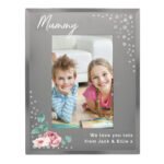 Personalised Floral Design Diamante 4×6 Portrait Mirrored Glass Photo Frame - Image 5