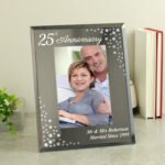 Personalised Anniversary Diamante 4×6 Portrait Mirrored Glass Photo Frame - Image 2