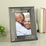 Personalised Anniversary Diamante 4×6 Portrait Mirrored Glass Photo Frame - Image 3