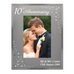 Personalised Anniversary Diamante 4×6 Portrait Mirrored Glass Photo Frame - Image 5