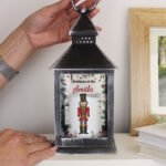 Personalised Christmas Nutcracker Design Rustic Black Plastic Light-up Lantern - Image 4