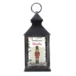 Personalised Christmas Nutcracker Design Rustic Black Plastic Light-up Lantern - Image 3