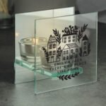 Personalised Any Messages Home Design Glass Tea Light Candle Holder