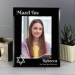Personalised Bar & Bat Mitzvah 5x7 Portrait Black Glass Photo Frame - Image 4