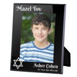 Personalised Bar & Bat Mitzvah 5x7 Portrait Black Glass Photo Frame - Image 5