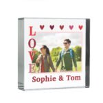 Personalised 'LOVE' Hearts Design Photo Upload Crystal Glass Token - Image 5