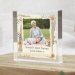 Personalised Wild Flowers Design Photo Upload Crystal Glass Token - Image 2