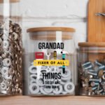 Personalised 'Fixer of All Things' Tools Motif Glass Storage Jar with Bamboo Lid - Image 2