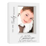Personalised 'You Are Truly Blessed On Your First Holy Communion' 5x7 Portrait White Plastic Box Photo Frame - Image 3