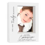 Personalised 'You Are Truly Blessed On Your First Holy Communion' 5x7 Portrait White Plastic Box Photo Frame - Image 3