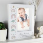 Personalised Rainbow Design 5×7 Portrait White Plastic Box Photo Frame - Image 3