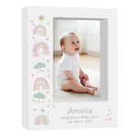 Personalised Rainbow Design 5×7 Portrait White Plastic Box Photo Frame - Image 4