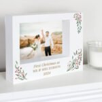 Personalised Christmas Foliage Design 7×5 Landscape White Plastic Box Photo Frame - Image 3