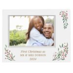 Personalised Christmas Foliage Design 7×5 Landscape White Plastic Box Photo Frame - Image 6