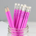 Personalised Name Only Star Motif Pink Pencils (12 Pack)