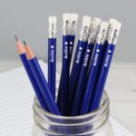 Personalised Name Only Star Motif Blue Pencils (12 Pack)