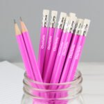 Personalised Name/Message Pink Pencils (12 Pack)