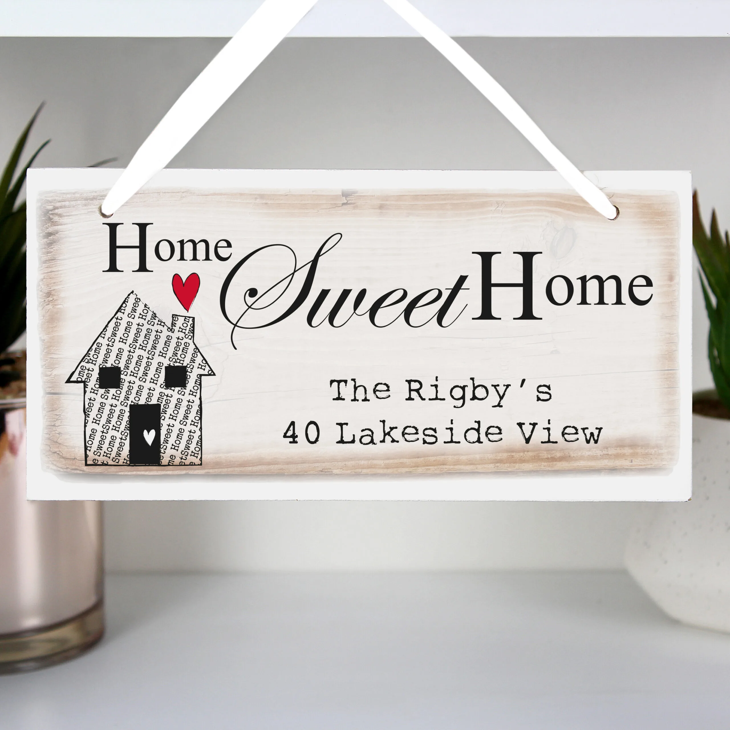 Personalised 'Home Sweet Home' Hanging Wooden Sign - Image 2