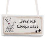 Personalised Scribble Cat Design Hanging Wooden Sign - Image 3