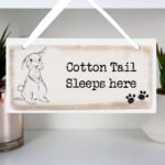 Personalised Scribble Rabbit Design Hanging Wooden Sign - Image 2