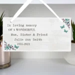 Personalised Any Message Forget Me Not Design Hanging Wooden Sign - Image 3