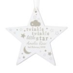 Personalised 'Twinkle Twinkle Little Star' Hanging Wooden Star Decoration - Image 5