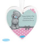Personalised Me to You Pastel Pink Polka Dot Design Hanging Wooden Heart Decoration - Image 5