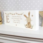 Personalised Hessian Rabbit Design Wooden Mantel Decoration - Image 2