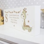 Personalised Hessian Giraffe Design Wooden Mantel Decoration - Image 2