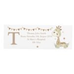 Personalised Hessian Giraffe Design Wooden Mantel Decoration - Image 3