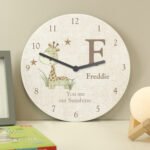 Personalised Hessian Giraffe Design Shabby Chic Wooden Wall Clock