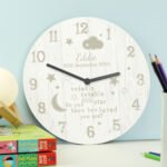 Personalised 'Twinkle Twinkle Little Star' Shabby Chic Wooden Wall Clock - Image 4