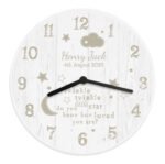 Personalised 'Twinkle Twinkle Little Star' Shabby Chic Wooden Wall Clock - Image 5