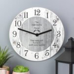 Personalised Any Message Shabby Chic Wooden Wall Clock - Image 2