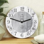 Personalised Any Message Shabby Chic Wooden Wall Clock - Image 3