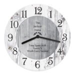 Personalised Any Message Shabby Chic Wooden Wall Clock - Image 5