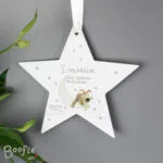 Personalised Boofle Baby Hanging Wooden Star Decoration